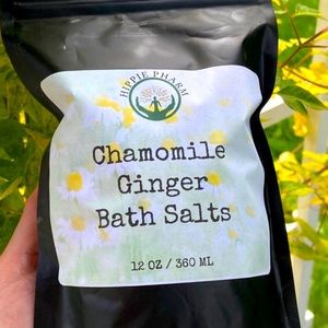 Chamomile Ginger Bath Salts 12 oz, Aromatherapy spa, Stocking Stuffer